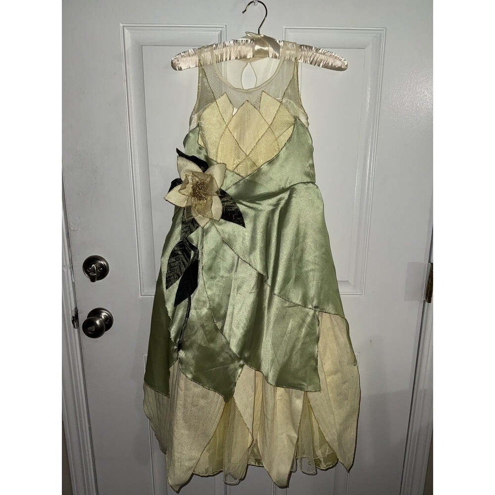 Disney Princess & the Frog Tiana Deluxe Costume Dress Size 7/8 Years Rare Style - Picture 2 of 12